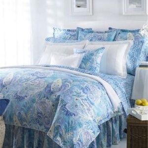 2 Ralph Lauren Standard Size Linen Shams from Jamaica Paisley collection.